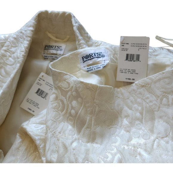NWT/NOS Vintage Ports International Cream Skirt suit - Picture 11 of 12